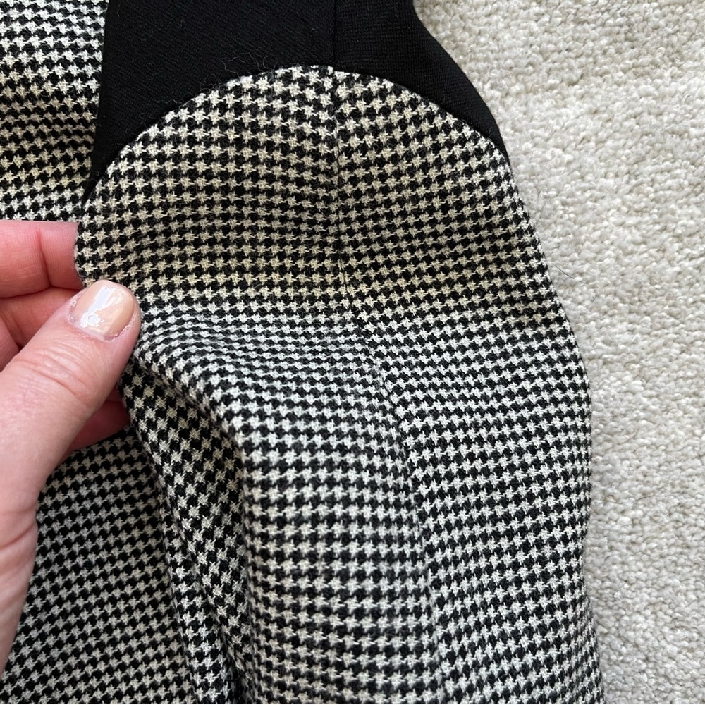 AKRIS PUNTO Womens Black Long Sleeve Houndstooth Wool Zip Front Flounce Skirt - Picture 4 of 8